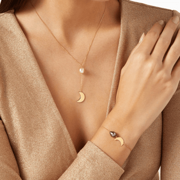Luna Pendant - Gold with Tahitian Pearl