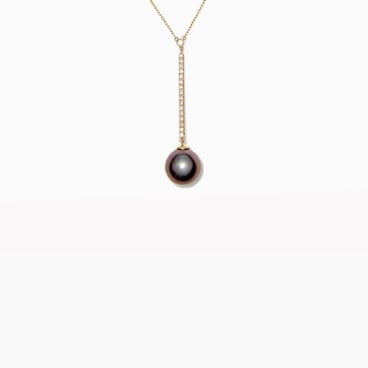 Tahitian Pearl Pavé Diamond Pendulum Necklace