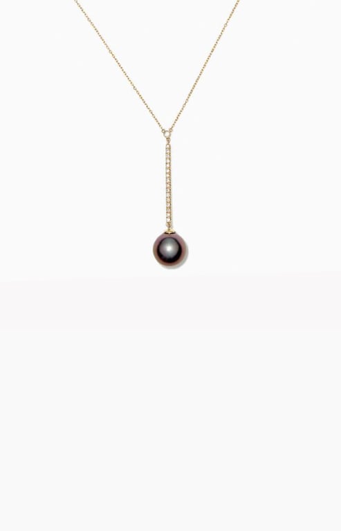 Robert Wan Tahitian pearl pavé diamond Pendulum necklace