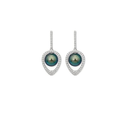La Plume Earrings with Pearls