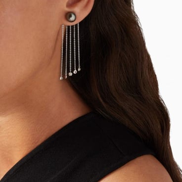 Zoja Elegance Tahitian Pearl Diamond Earrings
