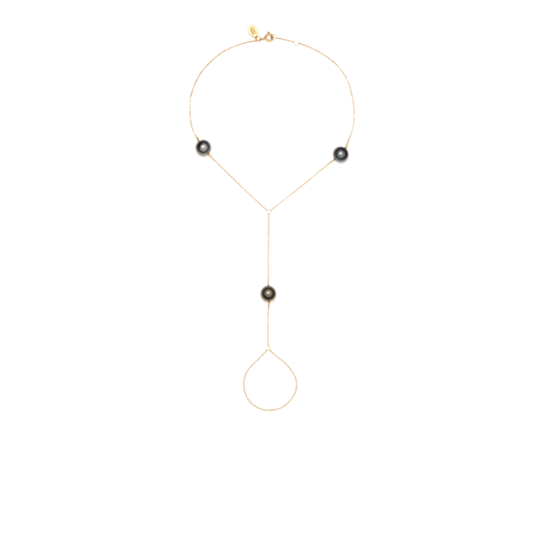 Links of Love Pearl Anklet in Yellow Gold