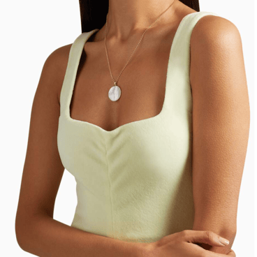 Disc Pendant Necklace With Tahitian Pearl