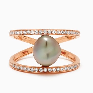 Zoja Eternity Pearl & Diamond Ring