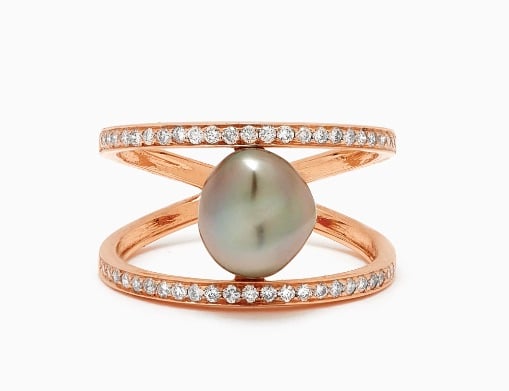 Zoja Eternity Pearl & Diamond Ring