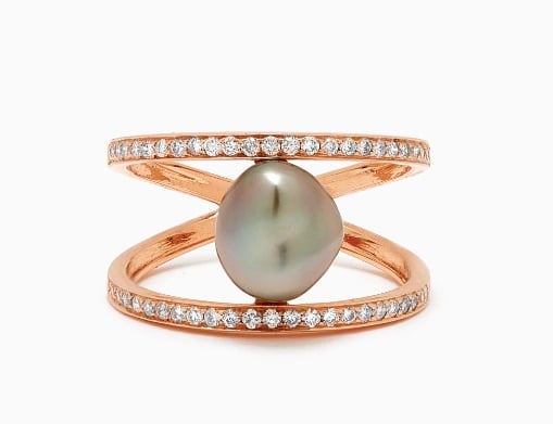 Robert Wan Zoja Eternity Tahitian pearl and diamond ring