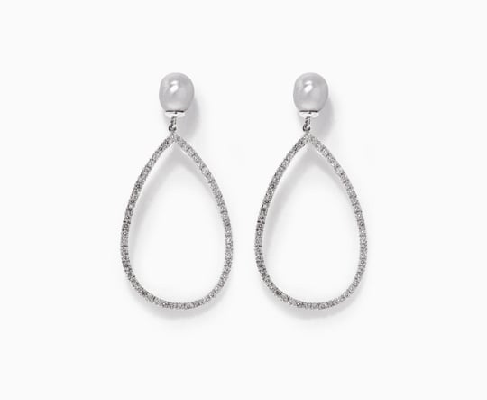 Talisman Long Earrings with Tahitian Pearl