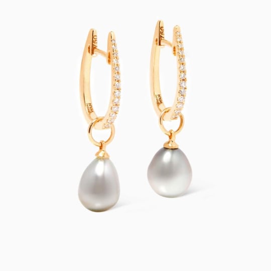 My First Pearl Earrings in Gold and Diamond