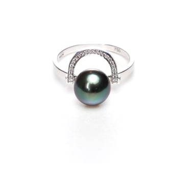 Entrelace Tahitian Pearl Gold Diamond Ring