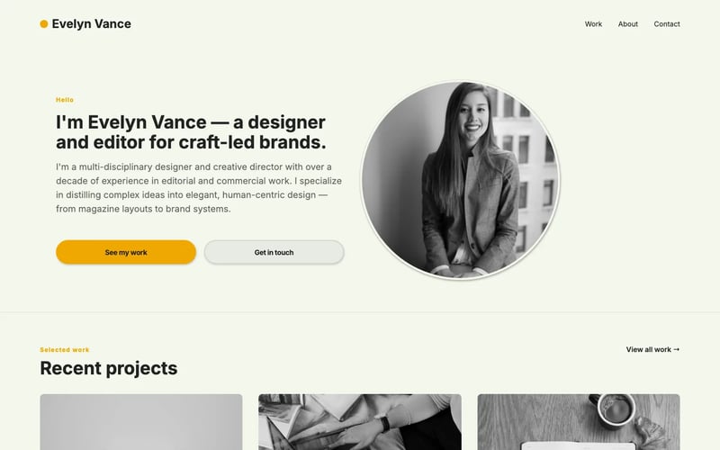 Writer & editor portfolio template