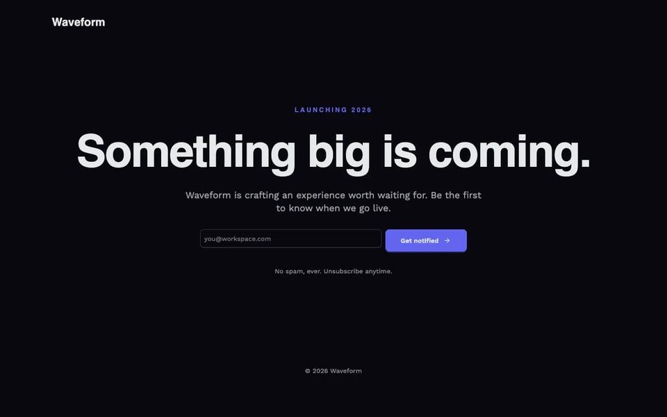 Coming soon waitlist