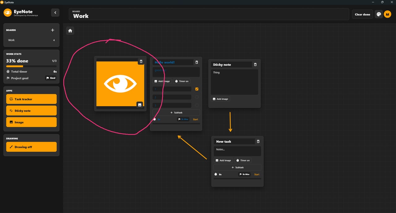 EyeNote app screenshot