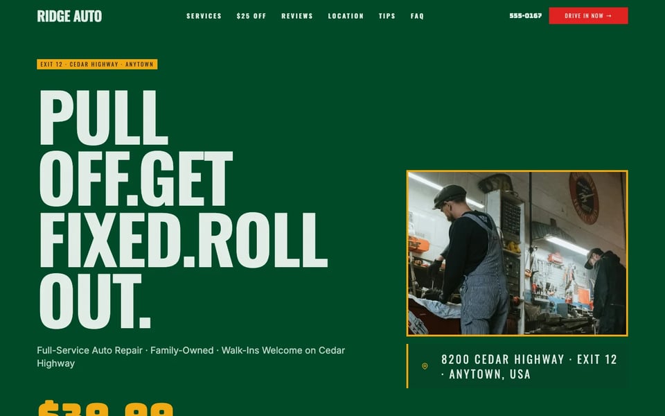 Ridge Auto Repair — Highway Exit