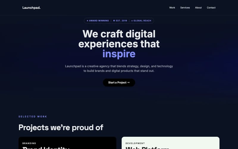 Agency — bold case cards template