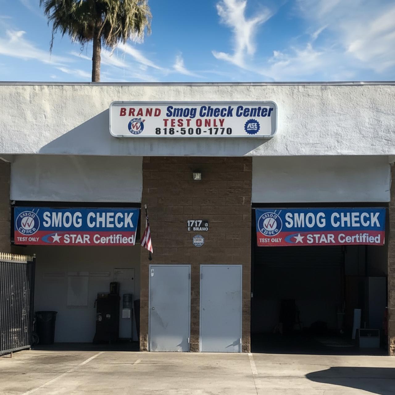 Glendale Smog Check storefront — 1717 S Brand Blvd