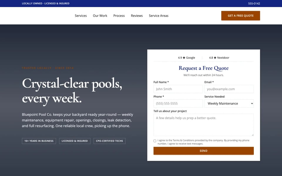 Bluepoint Pool Co. — Weekly Pool Service & Renovation