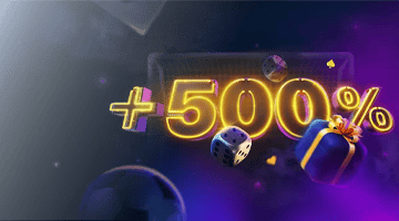 Gráfico de 1Win mostrando Paquete de Bienvenida con 500% en cuatro depósitos