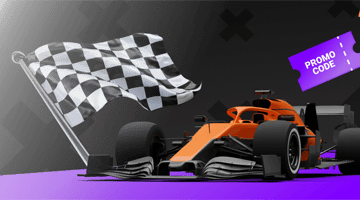 Ilustración de 1xBit Bit Race con temática de carreras y premios en free bets