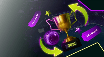 Football Saver Cashback: Collect 5% weekly cashback up to €1000 on all football wagers, credited automatically to your SpinBetter balance