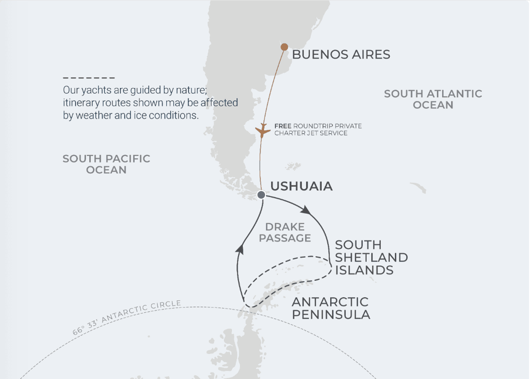10-night ushuaia roundtrip Route