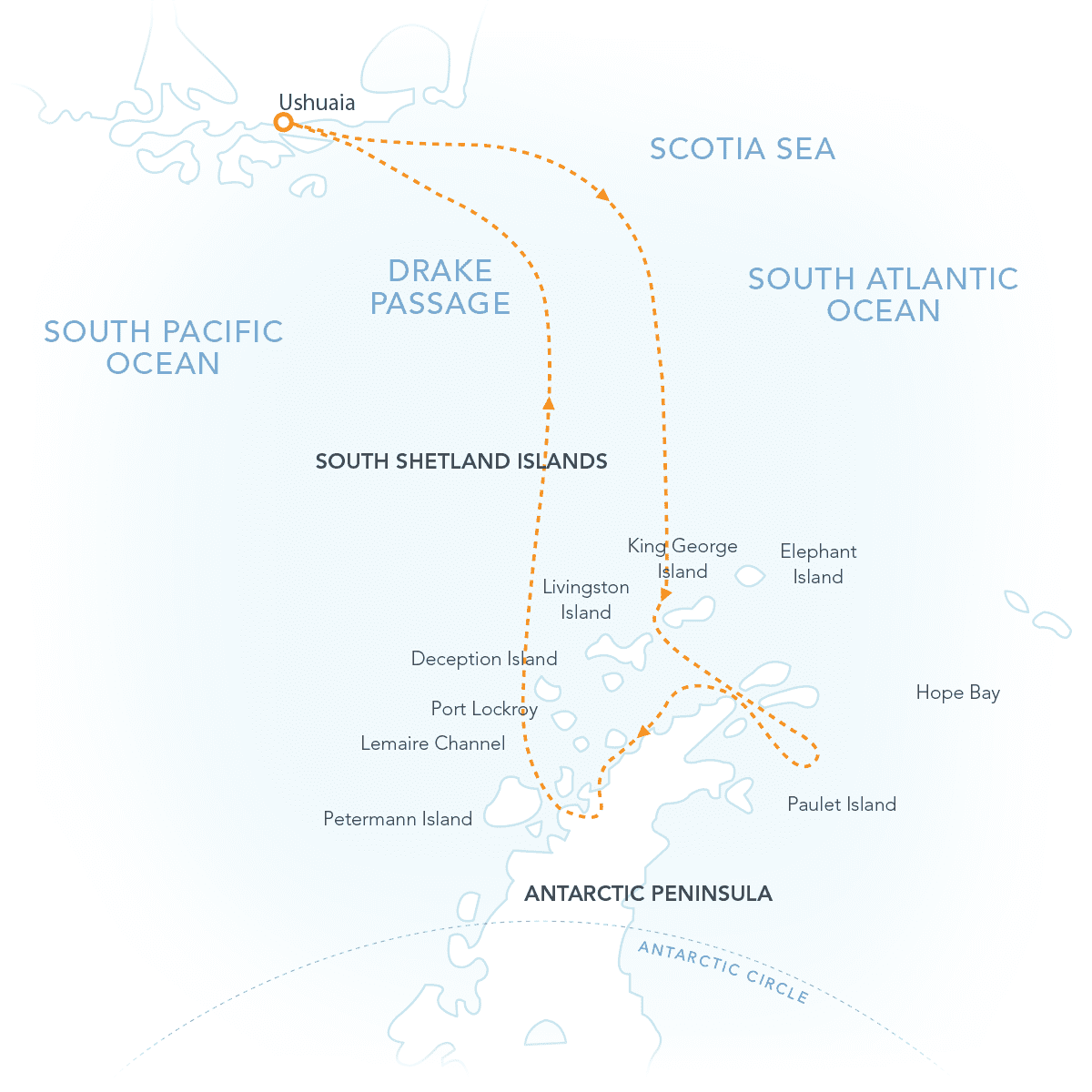 Christmas in Antarctica Route