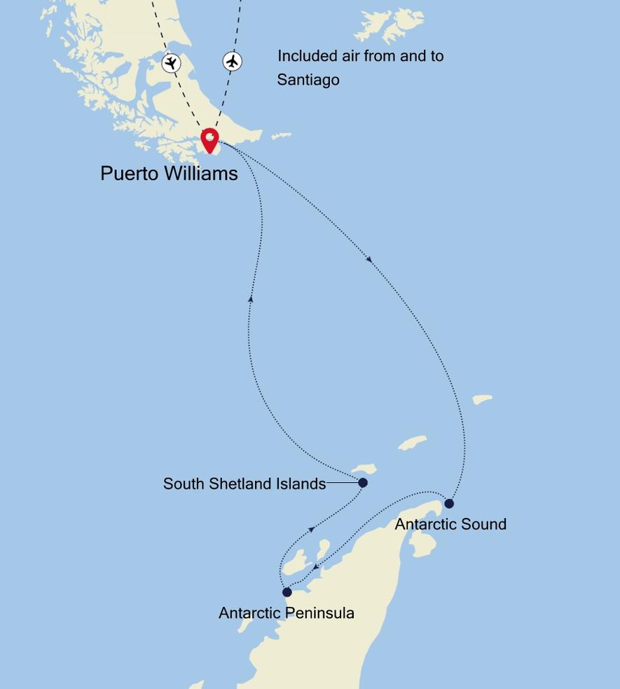 Puerto Williams to Puerto Williams 10 Days Route