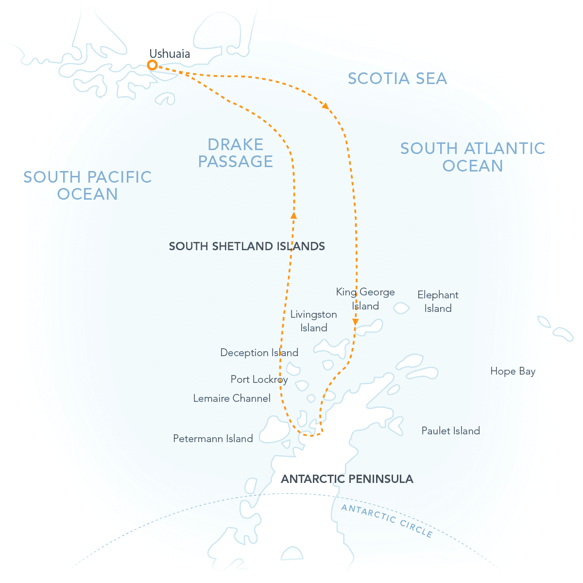 Celebrating Antarctica Route