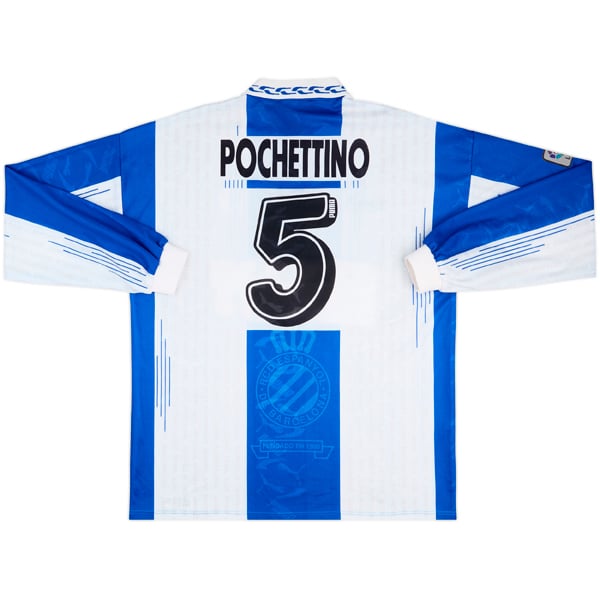 1995-96 Espanyol Match Issue Home L/S Shirt Pochettino #5