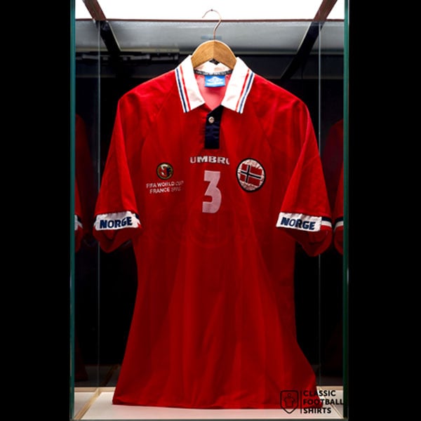 1998 Norway Match Issue World Cup Home Shirt Johnsen #3