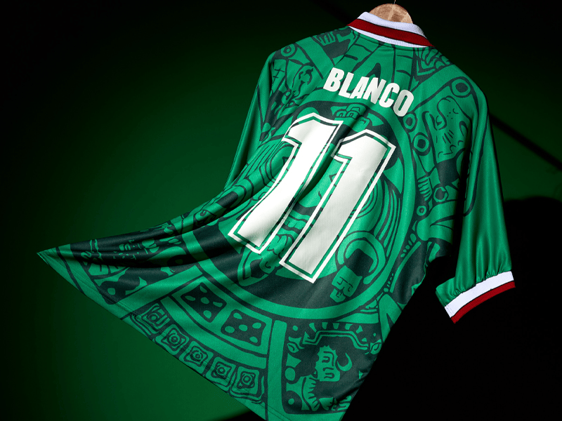 1998 Mexico ABA Sport Reissue Home Shirt Blanco #11 print detail