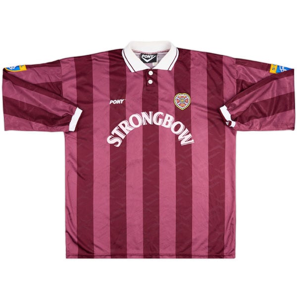 1995-96 Hearts Match Worn Home L/S Shirt #11 (Eskilsson)