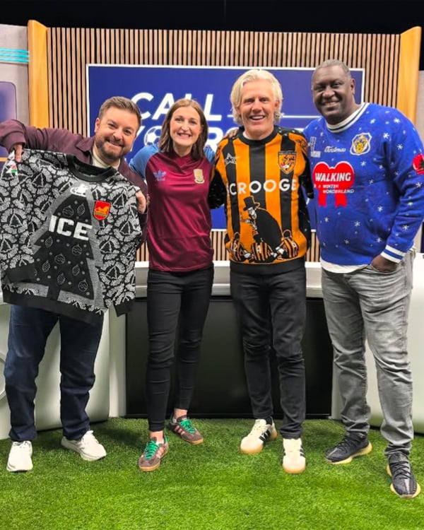 Celebrity in Christmas jumper