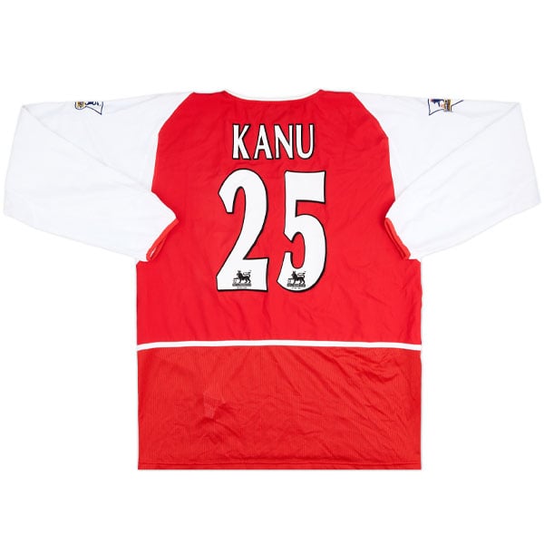 2003-04 Arsenal Match Issue Home L/S Shirt Kanu #25