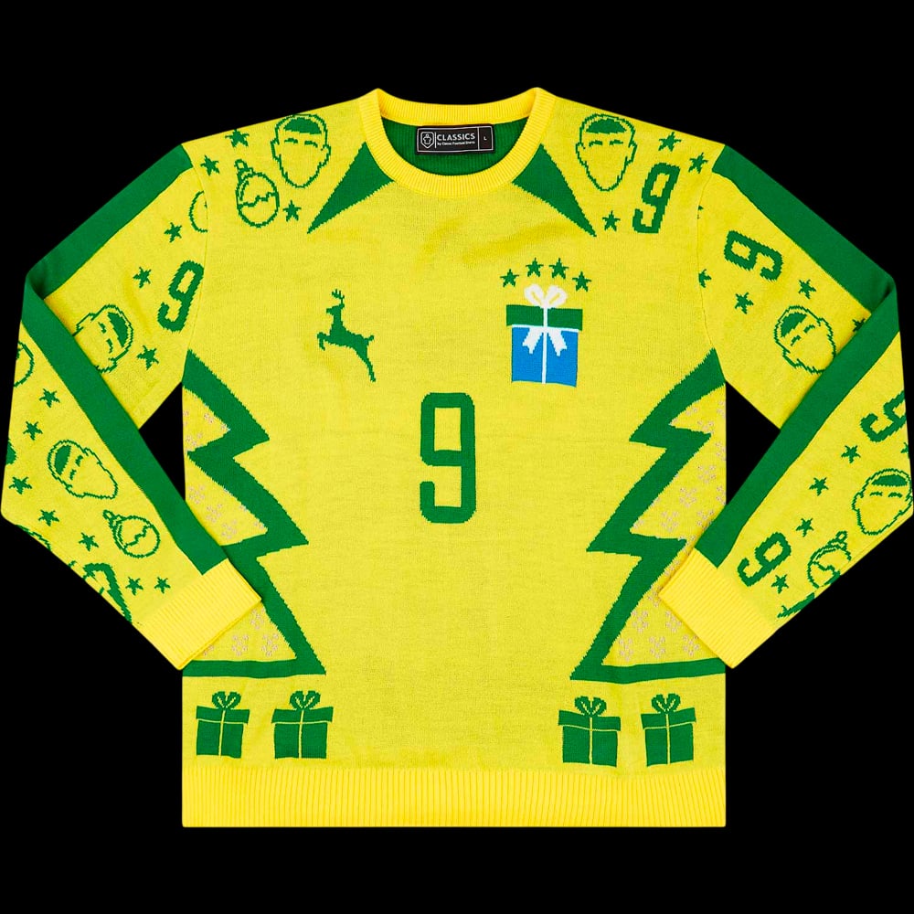 Brazil Ronaldo #9 2002 Christmas Jumper
