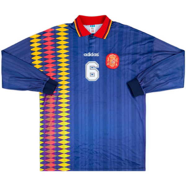 1994 Spain Match Worn Third L/S Shirt #6 (Hierro)