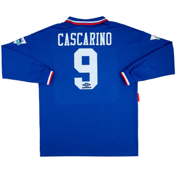 1993-94 Chelsea Match Issue Home L/S Shirt Cascarino #9