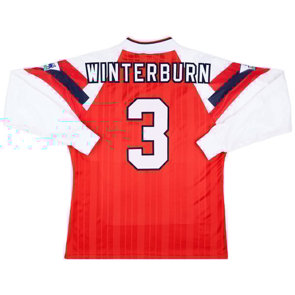 1992-93 Arsenal Match Issue League Cup Final Home L/S Shirt Winterburn #3