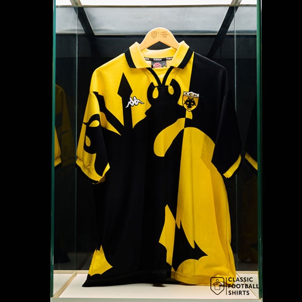 1998-99 AEK Athens Match Issue UEFA Cup Home Shirt Anastasakos #23