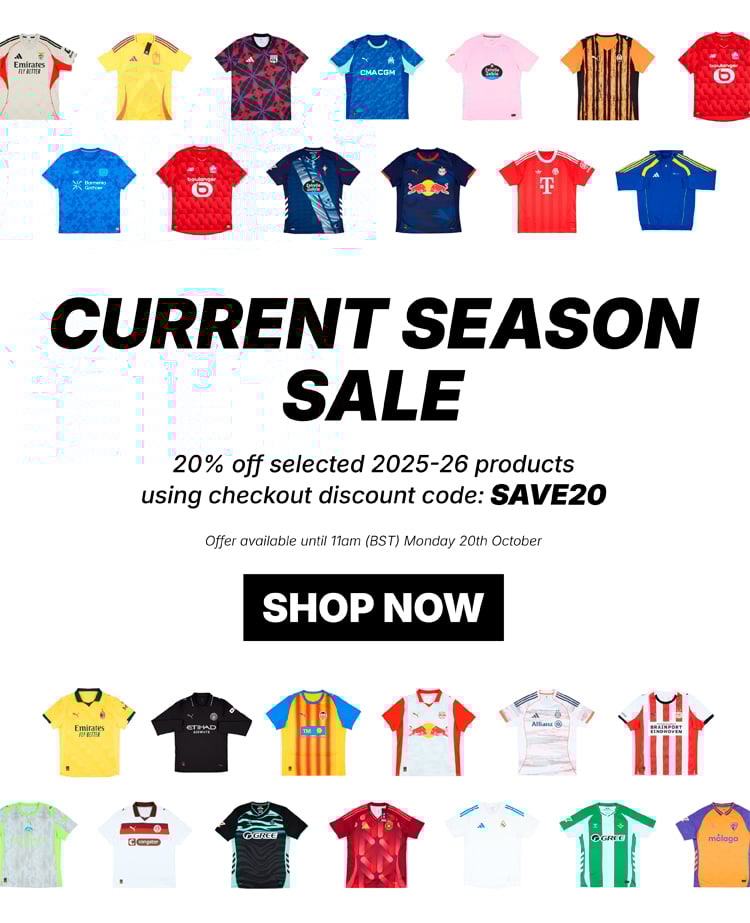Shop Clearance Football Shirts - huge discounts on recent season jerseys and kits