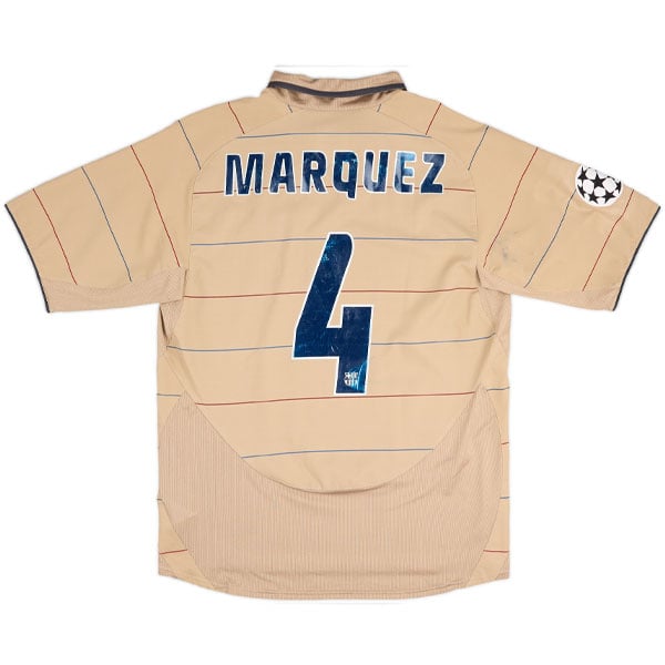 2004-05 Barcelona Match Issue Champions League Away Shirt Marquez #4