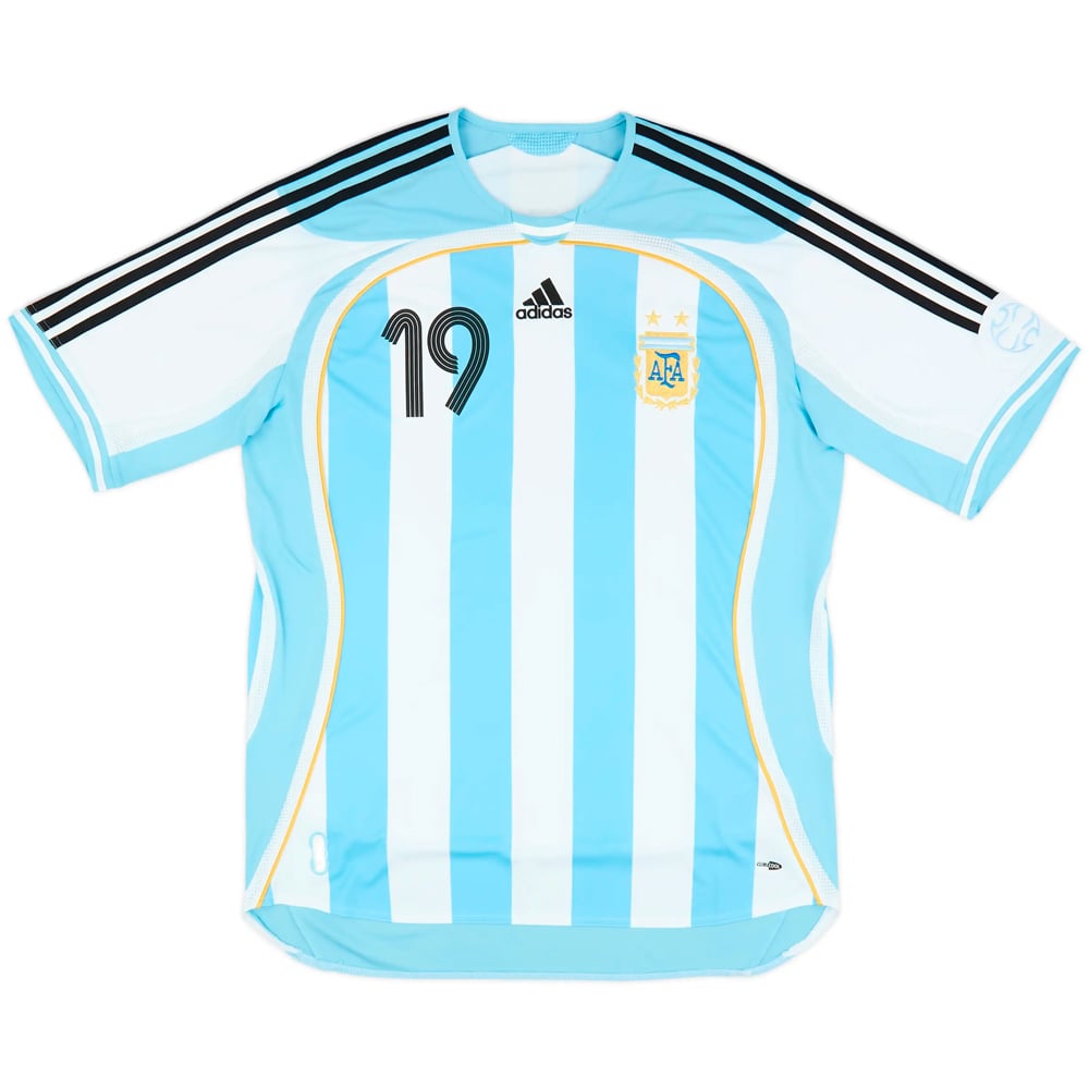 2006 Argentina adidas Reissue Home Shirt Messi #19 Back