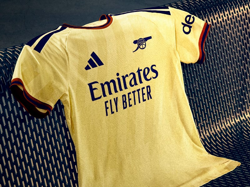 2026-27 Arsenal Third Shirt lightning graphic detail
