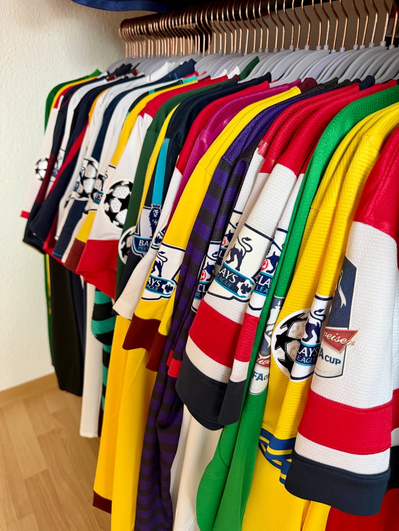 Simon's shirt collection on display