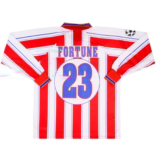1996-97 Atletico Madrid Match Issue Champions League Home L/S Shirt Fortune #23