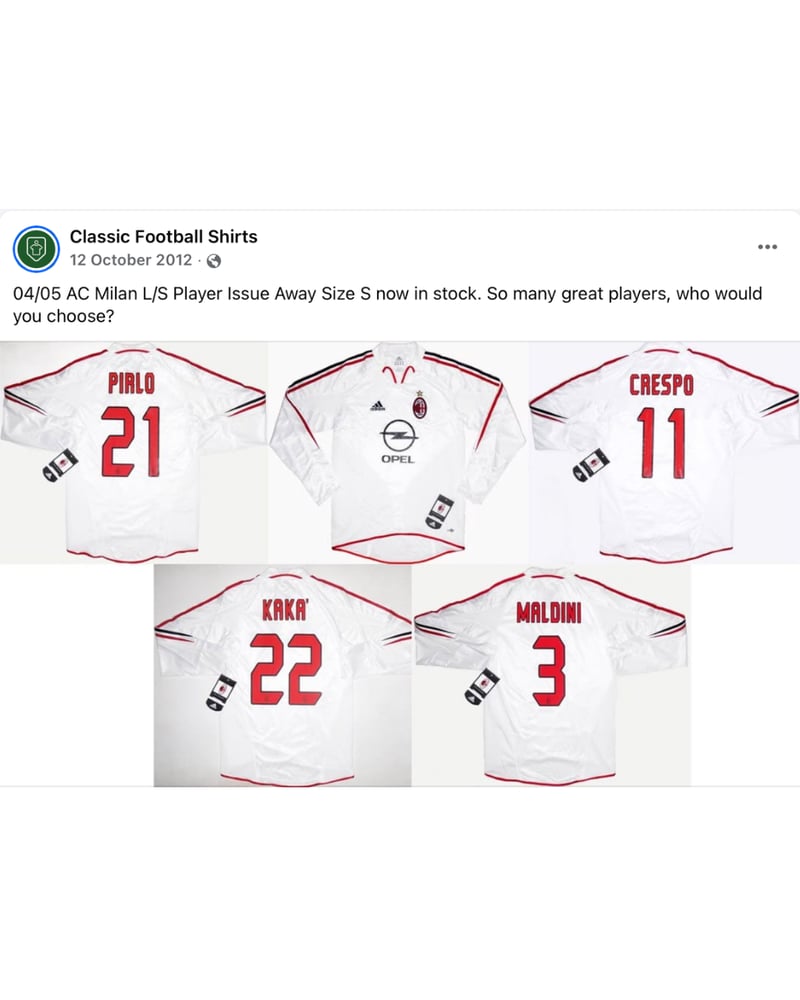 AC Milan kit room, original drop social post