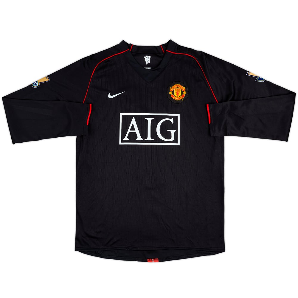 2007-08 Manchester United Match Issue Away L/S Shirt Brown #6