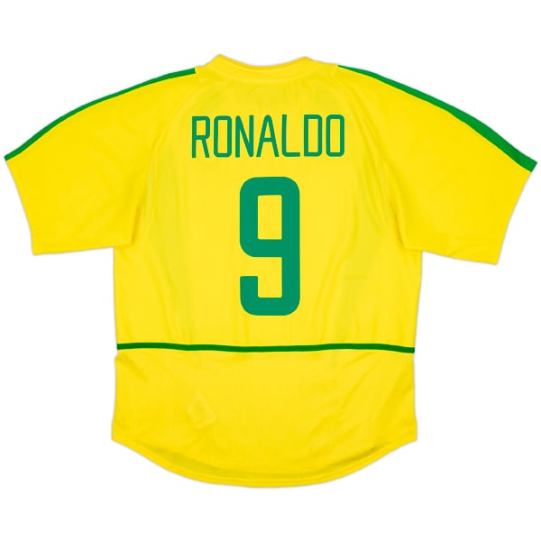 2002-04 Brazil Home Shirt Ronaldo #9 - 8/10 - (L)