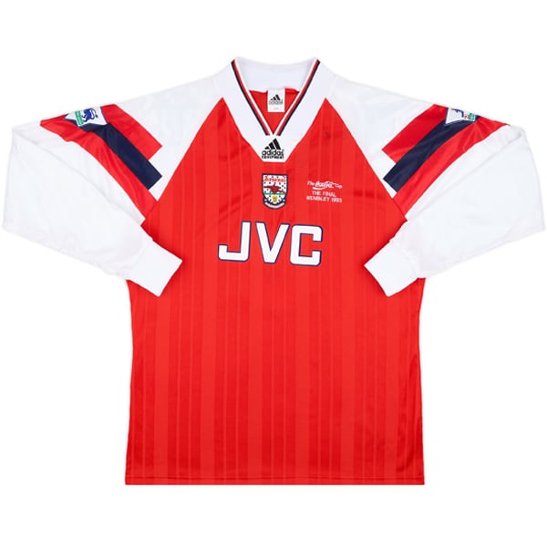 1992-93 Arsenal Match Issue League Cup Final Home L/S Shirt Winterburn #3