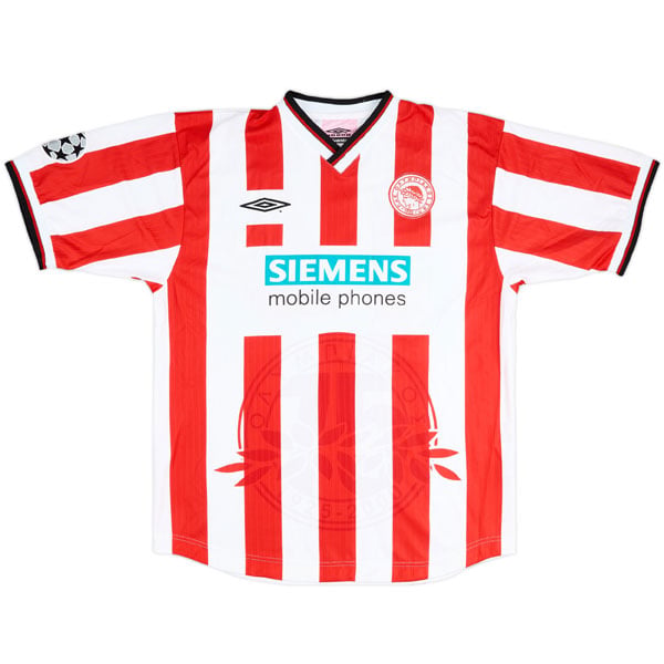 2000-01 Olympiacos Match Worn Champions League Home Shirt Mavrogenidis #14