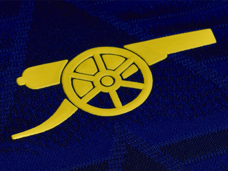 A Navy Base, Reworked — 2026-27 Arsenal Away Shirt in detail